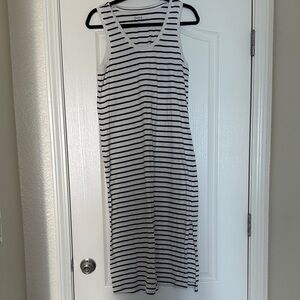Pact Striped blue and White Midi Dress